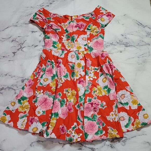 Hell Bunny Dresses & Skirts - Hell Bunny Red Floral Dress